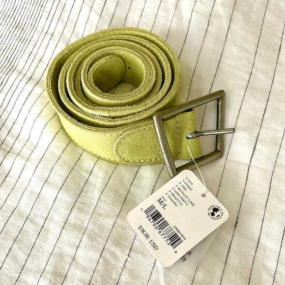NWT We The Free Jasper Suede Belt in Lime - Picture 5 of 6